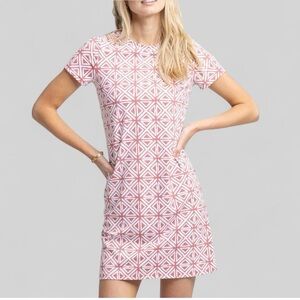 Southern Tide-Women's Chanelle Performance Geo Dress-Dusty Coral-size M-NWT